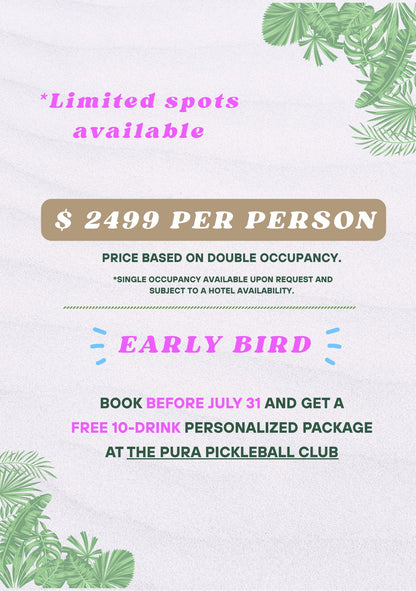 Jaco, Costa Rica with Pura Pickleball January 26th - 31st 2027
